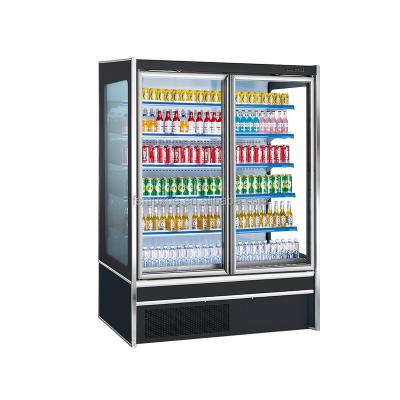 China MUXUE Single-temperature Customized Glass Door Showcase Air Curtain Refrigerator For Supermarket 1200mm for sale