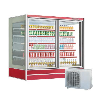 중국 Single-temperature MUXUE Glass Upright Multi Deck Refrigerator Commercial Open Door Air Curtain Beverage Display For Vegetable Fruit REMOTE COMPRESSOR 판매용