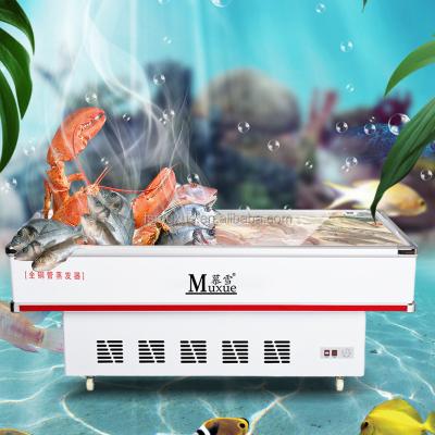 China MUXUE Single-temperature Supermarket Equipment Commercial Freezer Blast Freezing Island Chest Freezer For Seafood Display for sale