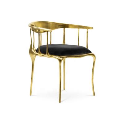 China Modern Luxury Modern Metal Home Furniture Solid Brass Designer Dining Chair for sale