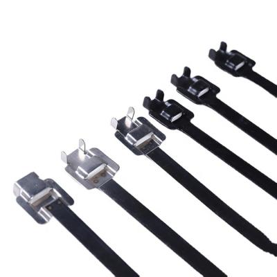 China Nylon Barb Lock Stainless Steel Cable Ties Releasable Type Cable Ties Cable Stinless Steel Tie Wrap for sale