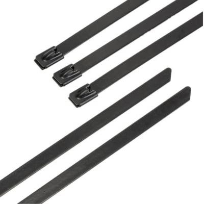 China 100 Pcs Steel Factory Made Releasable PVC Coated Stainless Steel Cable Tie 100pcs Pack for sale