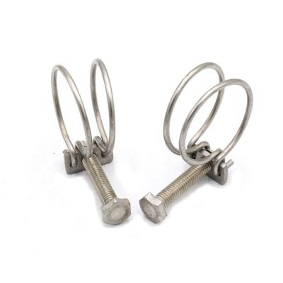 China Large Size Stainless Steel Hose Clamps Double Hose Clamps Hose Wire Hose for sale