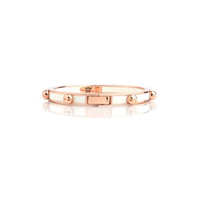 China Exquisite Hot Selling Double Sided Polish Bangle Rose Gold Fashion Style Enamel Rivet Bangle for sale