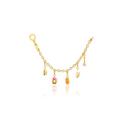 China Fashionable Exquisite Gold Plated Enamel Professional Made Lovely Baby Charm Bracelet for sale