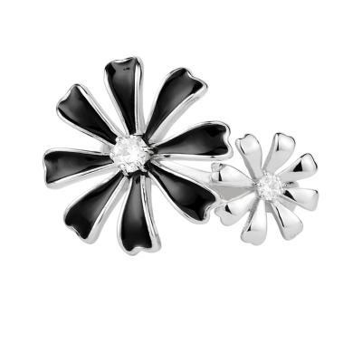 China Daisy Flower Summer 925 Sterling Silver 18k Gold Plated Open Rings Daisy Fine Jewelry Minimalist Ring Birthday Gifts for sale