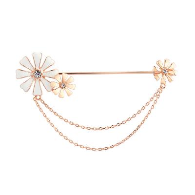 China High Quality Unique Design Luxury Women Brass Enamel Brooches With Daisy Flower Brooch Pin for sale