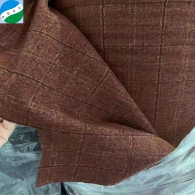 China China Market Organic Winter Item Strips And Grids Design Stock Wool Melton Fabric for sale