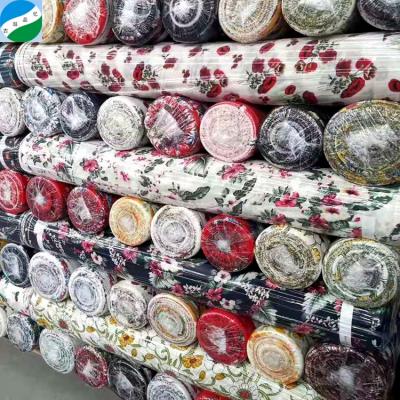 China 2019 fusible new style bubble chiffon printing stock fabric textile material for sale