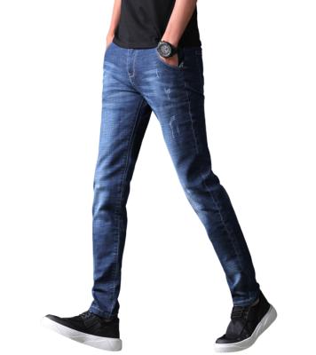 China Costom Breathable Plus Size High Waisted Denim Pant Skinny Pants Shape Jean For Man Blue for sale