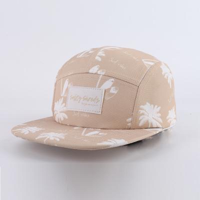 China COMMON Color Custom Logo Digital Printing Summer Camp Hats 5 Panel Camp Hats for sale