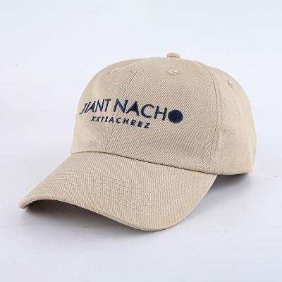 China Custom Made 100% Unstructured Baseball Cap Cotton Dad Hat Embroidery Logo 6 Panel for sale