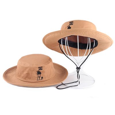 China Custom Picture Cotton Fashion Embroidery Your Own Logo Bucket Hat For Men And Women With String for sale