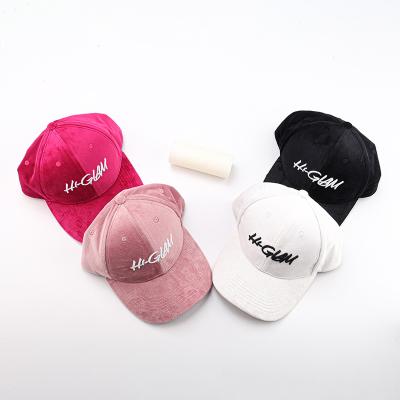 China JOINT Multi Color Mens Womens Velvet Baseball Cap With Embroidery Logo for sale