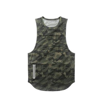 China Wholesale New Release QUICK DRY White Tank Tops For Men Camouflage Mens Sports Sleeveless Elastic Tops for sale