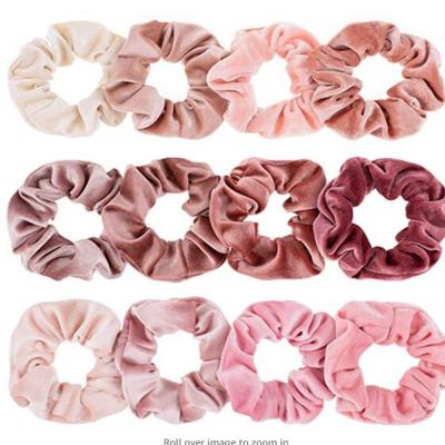 China Fashion Wholesale 64 Colors Fashion Elastic Velvet Hair Scrunchies Girls Hair Accessories For Women Girls for sale