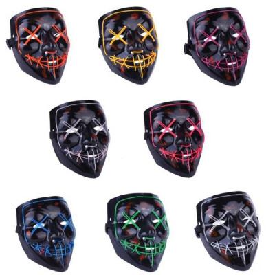 China Wholesale 8 Colors Eco-Friendly Party LED Light Halloween Halloween Face Masks Face Covering for sale