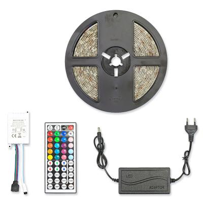 China High Quality Waterproof Hotel DC 12V 24V 5050 RGB Remote Control Flexible Led Strip Light 2835 LED Strip Light 44 Keys for sale