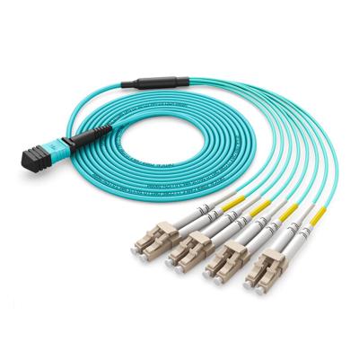 China Telecom Communication OM3/OM4-8 Core MPO-MPO 12 Core MPO-LC 40G/100G Module Fiber Optic Jumper Wire Fiber for sale