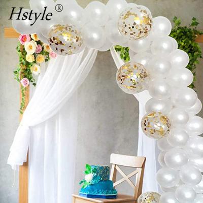 China 113Pcs White Gold Confetti Balloons Eco-friendly Garland Arch Wedding Birthday Theme Latex Balloon Kit SET-115 for sale