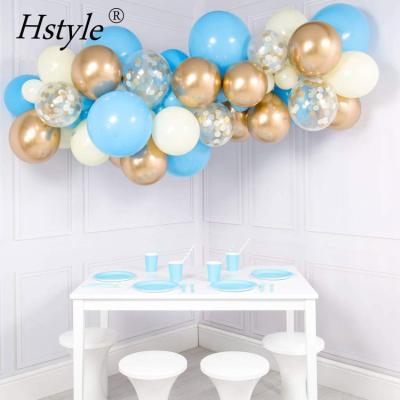 China Eco-friendly Blue Gold Balloon Garlands Arch Kit Confetti Globos Wedding Party Decor Baby Shower Supplies SET0466 for sale