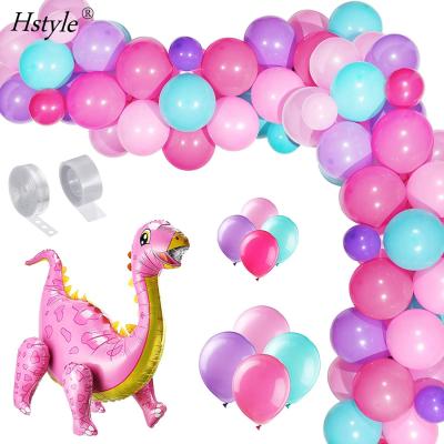 China Eco-Friendly 104 Piece Dinosaur Girls Party Decoration Jungle Themed Balloon Kit With Dinosaur Balloons Birthday Party Supplies SET454 for sale