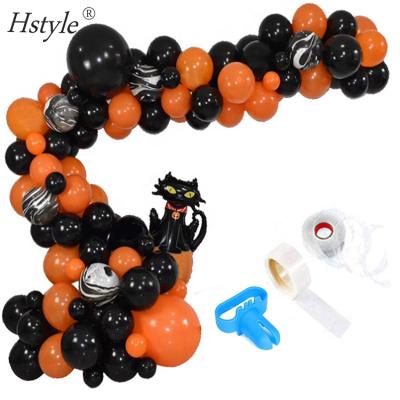 China Eco-Friendly Halloween Balloon Garland Arch Kit DIY Orange Black Balloons Set For Halloween Day Party Decorations Supplies SET942 for sale