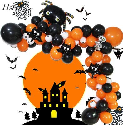 China Eco-friendly Arch Garland Balloon Kit Spider Bat Foil Balloons DIY Halloween Balloons Kit For Halloween Party Decoration SET955 for sale