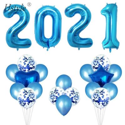 China New Year 2021 New Year Eco-friendly Christmas Customized Package Graduation Latex Foil Party Balloon Set SET0249 for sale