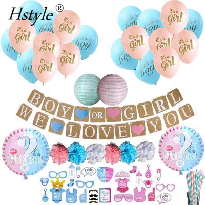 China Eco-Friendly Gender Reveal Party Supplies Baby Shower Gender Reveal Decorations Kit For Boy Or Girl SET0392 for sale