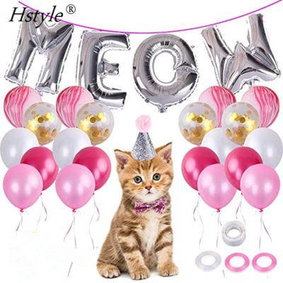 China Kitty Birthday Party Decorations Eco-Friendly Foil Balloons Pink Hat and Bow for Cat Girl Birthday Party Supplies SET539-2 for sale