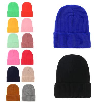 China COMMON Women Men Winter Wholesale Knitted Beanies Logo Classic Striped Unisex Plain Custom Made Knit Beanie Hats for sale