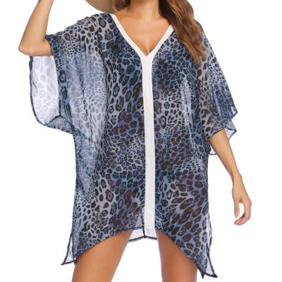 China 2022 designer sheer oversized fashion swimwear summer leopard breathable loose swimsuits for women wholesale for sale