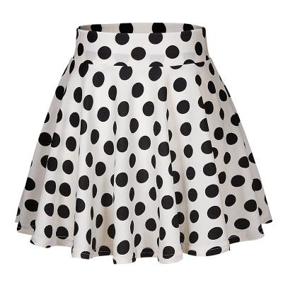 China Custom Women's Casual Fashion Breathable Hot Selling Sexy Polka Dot Pleated Plus Size Mini Skirts For Ladies for sale