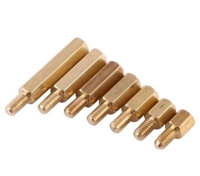 China 100pcs/Lot Brass Nuts M3 Hex Column Male-Female Threaded Standoff PCB Standoff for Circuit Board Components for sale