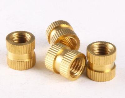 China Brass Knurled Nuts Insert Embedded Nuts M2 * 3* 3.5 Through-hole brass insert nut Knurled nuts for injection moulding for sale