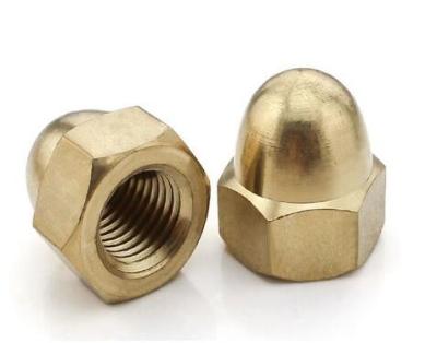 China Acorn Nuts m3 m4 m5 m6 m8 m10 to m22 Copper Bronze Brass Cap Nut Acorn Dome Head Hex Nuts for sale