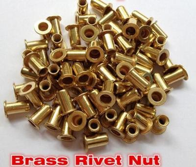 China M5 Brass Rivet Nut Open end M5 Brass Insert nut metric flat head threaded insert for sale