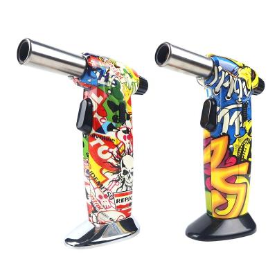 China Regular flame reaches1000-1300â „ ƒ Custom Powerful Windproof Refillable Butane Gas Large Jet Gun Torch Lighter For Sale for sale