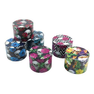 China Custom Sharp Teeth Smoking Accessories Metal Herb Grinder Metal Herb Grinders Full 360 Degree UV Printing for sale