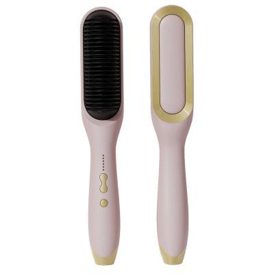 China Nondisposable Negative Ion Straightening Comb With Ceramic Coating Electric Straight Hair Brush for sale