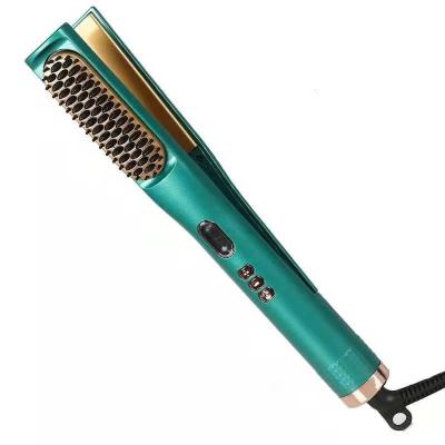 China Nondisposable 2 in 1 Hot Straight Ceramic Comb Splint Electric Hair Iron Hair Straightener Curler for sale