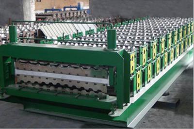 China Chain Driving Double Layer Roll Forming Machine 1200 Mm Coil Sheet Feeding for sale