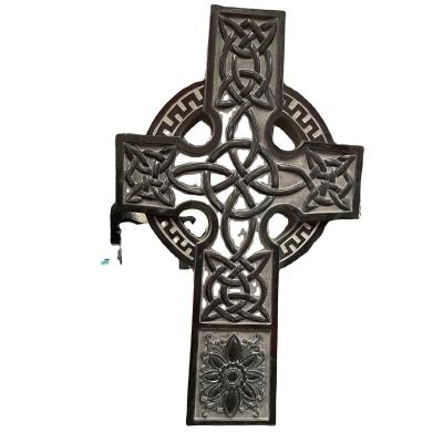 China EUROPEAN American Style Black Granite Stone Tombstone Monument For Sale Carving Cross for sale