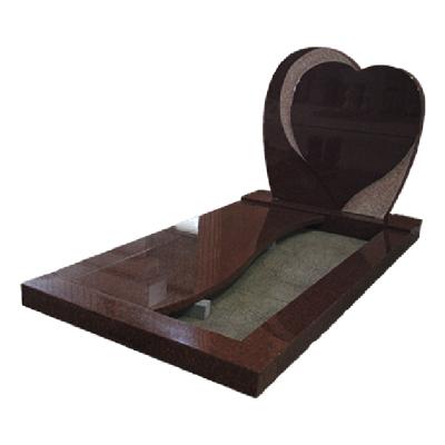 China Large European Popular European Style Cemetery Heart Shape Granite Headstone for sale