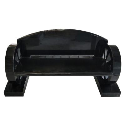 China America Wheel Bench Polish Black Granite Grave Stone Headstone for sale