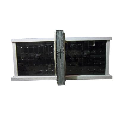 China Gray Granite Traditional Columbarium Monument with Black Door for sale