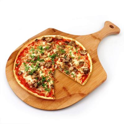 China Professional Bamboo Homemade Round Rotating Pizza Peel Tool 12Inch Eco-Friendly Sustainable Pizza Peel Wooden Board For Baking for sale