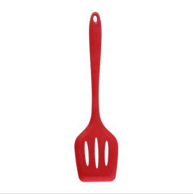 China Red Heat Resistant Non-Stick Silicone Turner Spatula Silicone Slotted Turner Viable Single Pack for sale