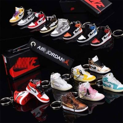 China 3D Sneaker 1/6 main chain aj PVC Llaveros main chain accessories soft cute rubber Jordan rubber high quality soft aj shoe for sale